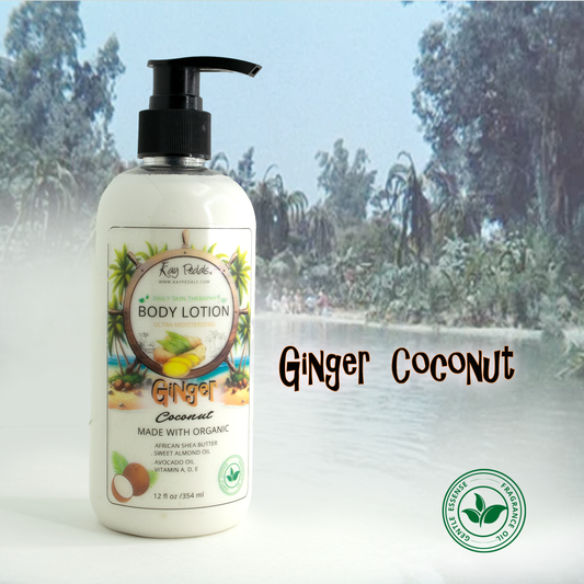 Ginger Coconut Natural Body Lotion Made With Sensitive Skin Fragrance Oil | Organic Unrefined African Shea Butter | Organic Sweet Almond Oil | Organic Avocado Oil |-0