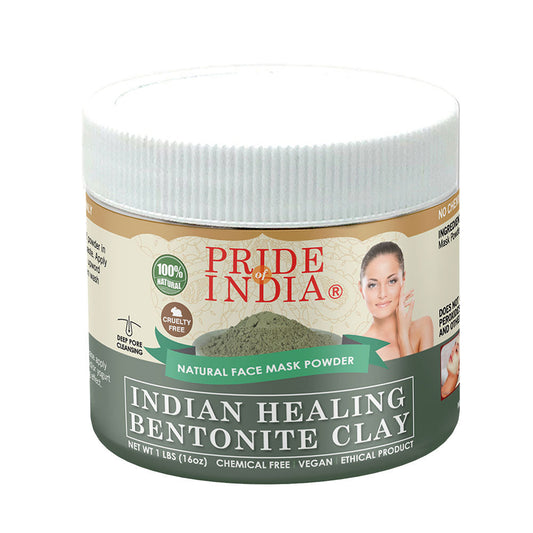 Indian Healing Bentonite Clay Natural Face Mask Powder, 1 Pound (454gm) Jar-0